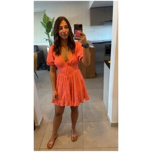 FREE PEOPLE Perfect Day Mini Dress in Pink Size X-Small